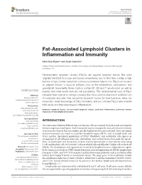 Fat-Associated Lymphoid Clusters in Inflammation and Immunity