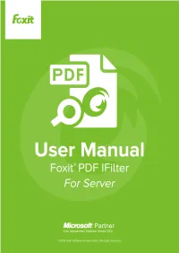 Foxit PDF Ifilter 3.1.1 User Manual