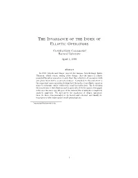The Invariance of the Index of Elliptic Operators