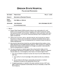 6.003 Seclusion Or Restraint Process