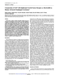 Coexpression of Grb7 with Epidermal Growth Factor Receptor Or Her2/Erbb2 in Human Advanced Esophageal Carcinoma1