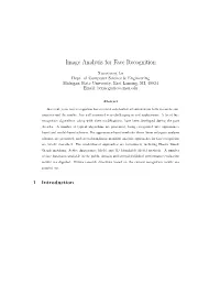 Image Analysis for Face Recognition
