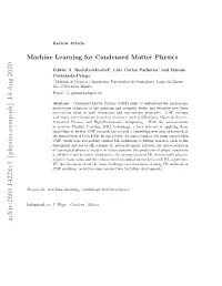 Machine Learning for Condensed Matter Physics