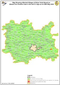 Map Showing Affected Villages of Kolar Taluk Based on Atleast One Positive Case in the Last 21 Days As on 29Th May 2020