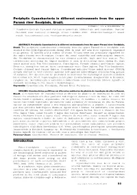 Periphytic Cyanobacteria in Different Environments from the Upper Paraná River Floodplain, Brazil. Introduction