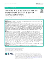 SNX10 and PTGDS Are Associated with the Progression and Prognosis