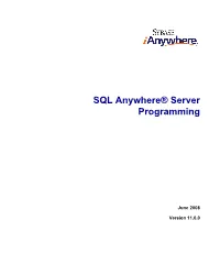 SQL Anywhere® Server Programming