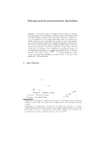 Subexponential Parameterized Algorithms
