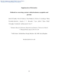 Supplementary Information Methods for Converting Cysteine to Dehydroalanine on Peptides and Proteins