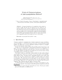 Trials of Characterizations of Anti-Manipulation Method⋆