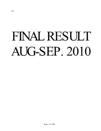 Final Result Aug-Sep. 2010