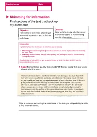 Lesson 1 Skimming for Information Student Booklet