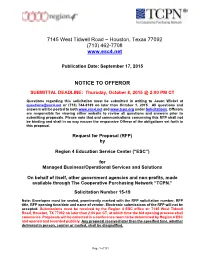 Original RFP Document: Managed Business/Operational