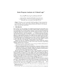 Static Program Analysis Via 3-Valued Logic