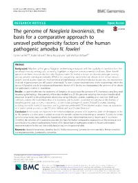 The Genome of Naegleria Lovaniensis, the Basis for a Comparative Approach to Unravel Pathogenicity Factors of the Human Pathogenic Amoeba N