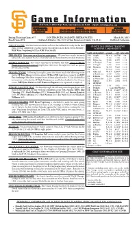 03-30-2013 Giants Game Notes