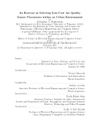 An Exercise in Selecting Low-Cost Air Quality Sensor Placements Within an Urban Environment by Adrianna J
