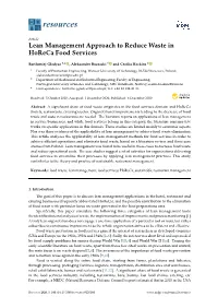 Lean Management Approach to Reduce Waste in Horeca Food Services
