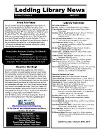 Ledding Library News Volume 15, Issue 4 April 2014