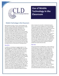 Mobile Technology in the Classroom