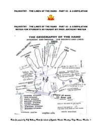Palmistry – the Lines of the Hand – Part Iii : a Compilation