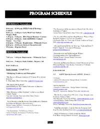 Program Schedule