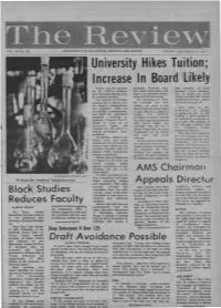 University Hikes Tuition; Increase in Board Likely Tuition and Fee Increases Guidelines