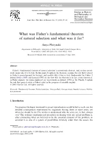 What Was Fisher's Fundamental Theorem of Natural Selection And