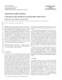 ASTRONOMY and ASTROPHYSICS Astrometric Radial Velocities