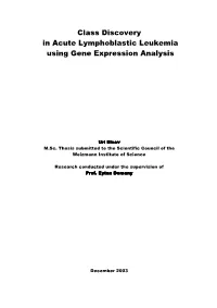Class Discovery in Acute Lymphoblastic Leukemia Using Gene Expression Analysis