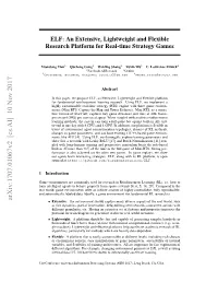 ELF: an Extensive, Lightweight and Flexible Research Platform for Real-Time Strategy Games