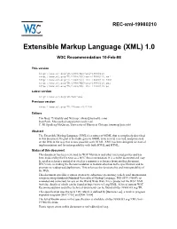 Extensible Markup Language (XML) 1.0