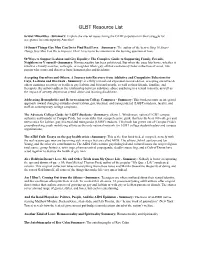 Glbt Resources by Topic