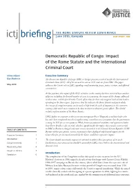 Ictj Briefing June 2010, Kampala Case Study: Drc