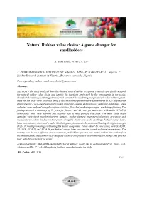 Natural Rubber Value Chains: a Game Changer for Smallholders