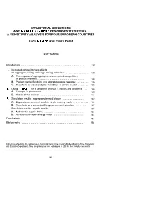 Structural Conditions and Macroeconomic Responses to Shocks : a Sensitivity Analysis for Four European Countries