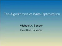 The Algorithmics of Write Optimization