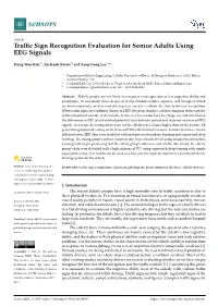 Traffic Sign Recognition Evaluation for Senior Adults Using EEG Signals
