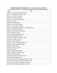 WARNER ARCHIVE DVD COLLECTION – Informal Collection List As of Fall 2016