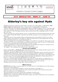 Alderley's Key Win Against Hyde