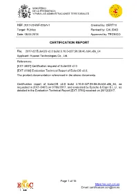 Certification Report