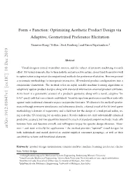 Form + Function: Optimizing Aesthetic Product Design Via Adaptive, Geometrized Preference Elicitation