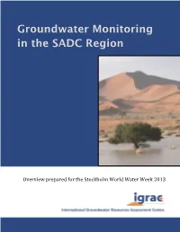 Groundwater Monitoring in the SADC Region