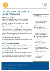 Notice of the Creation of a Site Compound