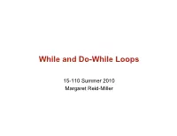 While and Do-While Loops