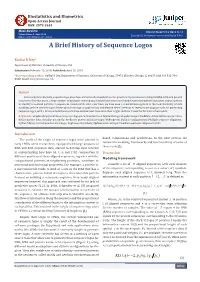 A Brief History of Sequence Logos