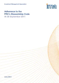 Adherence to the Frcs Stewardship Code