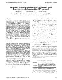 Building an Ontology of Boardgame Mechanics Based on the Boardgamegeek Database and the MDA Framework