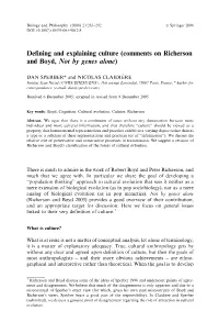 Comments on Richerson and Boyd, Not by Genes Alone)