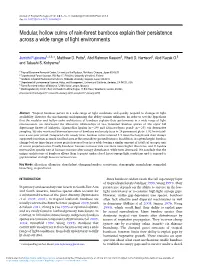Modular, Hollow Culms of Rain-Forest Bamboos Explain Their Persistence Across a Wide Range of Light Environments